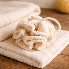 Natural Cotton Shower & Bath Pouf